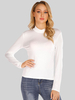 Tops Courts Moulants à Col Montant Amples avec Manches Longues Unicolore Tops Courts Moulants