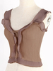 Tops T-shirts Camisoles avec Bretelles Gilets en Maille à Col Rond avec Volants à Lacets sans Manches Unicolore