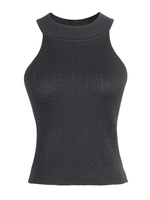Tops T-shirts Camisoles avec Bretelles Gilets en Maille Moulants à Col Rond sans Manches Unicolore