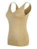 Tops T-shirts Camisoles avec Bretelles Gilets en Maille Moulants à Col Rond sans Manches Unicolore
