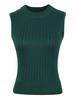 Tops T-shirts Camisoles avec Bretelles Gilets en Maille Moulants à Col Rond sans Manches Unicolore