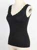 Tops T-shirts Camisoles avec Bretelles Gilets en Maille Moulants à Col Rond Volants sans Manches Unicolore