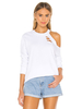 Tops T-shirts Courts Femme Eté avec Manches Longues avec Epaule Dénudées Déchirés Unicolore Décontracté Sexy
