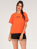 Tops T-shirts Courts Femmes à Col Rond avec Manches Courtes Imprimés les Mots Unicolore