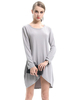 Tops T-shirts Femmes Décontractés Mi-longs à Col Rond avec Manches Longues Unicolore