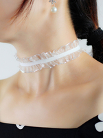 Tour de cou de mariée en dentelle blanche