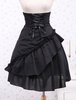 Toussaint Cospaly Costume Lolita douce Jupe noire courte couches Polyester avec dentelle Déguisements Halloween