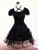 Toussaint Cospaly Costume Lolita Robe rouge manches longues Stand collier Déguisements Halloween