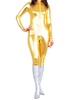 Toussaint Cosplay Combinaison de zentai or de métallisé brillant collant sans gants Déguisements Halloween