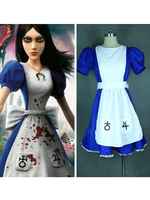 Toussaint Cosplay Costume Alice: Madness retourne Alice Maid robe simili cuir Déguisements Halloween