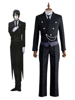 Toussaint Cosplay Costume de Sebastian Michaelis Butler noir Déguisements Halloween
