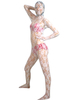 Toussaint Cosplay Costume de zentai blanc jacquardé en velours enveloppé Déguisements Halloween