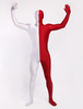 Toussaint Cosplay Costume de zentai bordeaux bicolore en lycra spandex enveloppé Déguisements Halloween