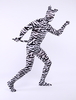 Toussaint Cosplay Costume de zentai combinaison unisexe enveloppé en lycra spandex multicolore zébré Déguisements Halloween