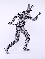 Toussaint Cosplay Costume de zentai combinaison unisexe enveloppé en lycra spandex multicolore zébré Déguisements Halloween
