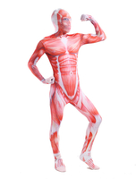 Toussaint Cosplay Costume de zentai enveloppé chair imprimé muscle Déguisements Halloween