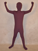 Toussaint Cosplay Costume de zentai enveloppé unisexe en lycra spandex bordeaux pour enfants Déguisements Halloween