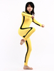 Toussaint Cosplay Costume de zentai jaune bicolore sans capuchon Déguisements Halloween