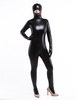 Toussaint Cosplay Costume de zentai noir de métallisé brillant creux à l