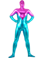 Toussaint Cosplay Costume de zentai pratqique combinaison enveloppé color-block pêche et bleu Déguisements Halloween