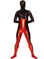 Toussaint Cosplay Costume de zentai pratqique enveloppé unisexe rouge et noir métallisé brillant Déguisements Halloween