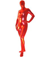 Toussaint Cosplay Costume de zentai unisexe enveloppé métallisé brillant rouge Déguisements Halloween