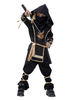 Toussaint Cosplay Costume Ninja noir pour enfants Déguisements Halloween
