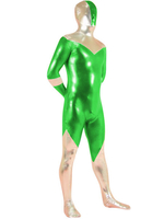 Toussaint Cosplay Costume noir de zentai enveloppé color-block lustré Déguisements Halloween
