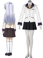 Toussaint Cosplay Costume uniforme scolaire Kanade Tachibana dans Angel Beats! Déguisements Halloween