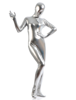 Toussaint Cosplay Costume Zenta métallique brillant argent Déguisements Halloween