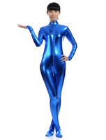 Toussaint Cosplay Costume Zenta métallique brillant bleu roi Déguisements Halloween