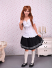 Toussaint Cosplay Lolita Chemisier Sexy manches courtes dentelle garniture Bow Ruffles Déguisements Halloween