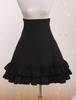 Toussaint Cosplay Lolita jupe courte noire taille haute volants en couches Déguisements Halloween