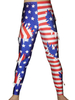 Toussaint Cosplay Pantalon de zentai Wrestling blanc imprimé drapeau américain Déguisements Halloween