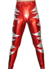 Toussaint Cosplay Pantalon Wrestling rouge et argent brillant métallique Déguisements Halloween