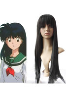 Toussaint Cosplay Perruque comme Kagome dans InuYasha Déguisements Halloween