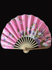 Toussaint Cosplay Éventail Plié Japonais Bambou Imprimé Floral Rose Déguisements Halloween