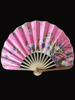 Toussaint Cosplay Éventail Plié Japonais Bambou Imprimé Floral Rose Déguisements Halloween