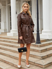 Trench-Coat en cuir PU col rabattu manches longues vêtements dextérieur dautomne