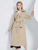 Trench Coat Pour Femme Tendance Col Rabattu Ceinture Manches Longues