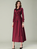 Trench-Coat Veste Femme Boutons Col Rabattu Manches Longues Ceinture En Polyester