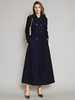 Trench-Coat Veste Longue Femme En Polyester Décontracté Col Rabattu Boutons Manches Longues