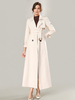 Trench-Coat Veste Longue Femme Moderne Polyester Col Rabattu Boutons Manches Longues
