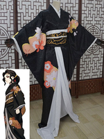 Tueur de démon: Kimetsu No Yaiba Cosplay Kibutsuji Muzan Version féminine Kimono Costume Déguisements Halloween