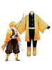 Tueur de démons Kimetsu No Yaiba Zenitsu Agatsuma ensemble de déguisements Cosplay pour enfants