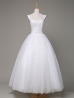 Tulle mariage robe Sweatheart perles Ball robe parole longueur robe de mariée