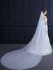 Tulle Mariage Voile Peigne Cathédrale Long Cascade Blanche Deux Accessoires De Mariée