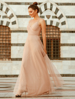 Tulle Robe De Bal 2021 Bretelles Longueur De Plancher De Demoiselle Dhonneur Sociale Robes De Soirée