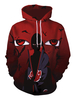 Uchiha Itachi Sweat Femme Pull À Capuche Imprimé Bordeaux