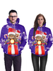 Unisexe Noël Sweat À Capuche Imprimé À Manches Longues Christmas Sweater Costumes De Vacances Déguisements